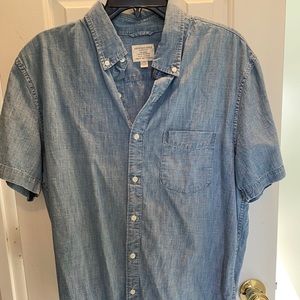 Blue American Eagle Short Sleeve Button Down Shirt